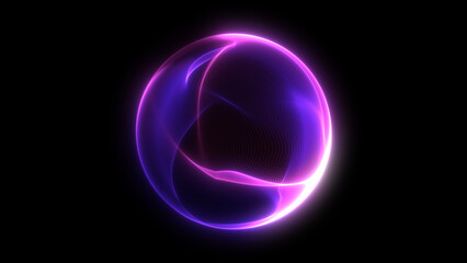 Navy violet glowing bright pink sphere dark purple shimmering energy orb liquid particles magical plasma dark background futuristic gradient core cosmic sci fi visual luminous depth atmosphere digital ©  Seamless Loop