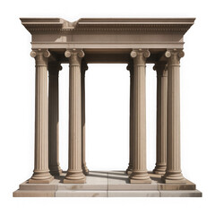 Obraz premium Greek columns isolated on transparent or white background PNG