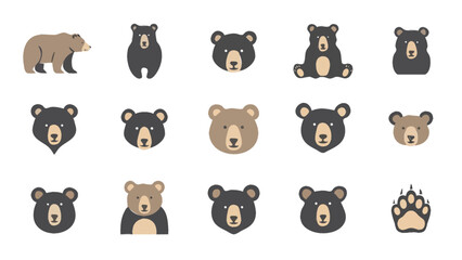 Collection of Bear Icons and Illustrations. © Sandal