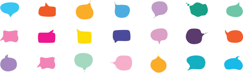 Colorful speech bubble. Big set of speech bubbles. Collection of colorful speech balloon, chat bubble or dialog boxes on white background. set of different speech bubbles © Rokib