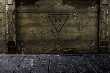 Textured military green background. Background of green boards. Green military color background.