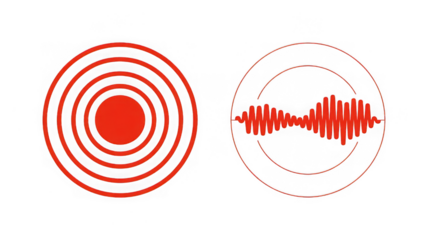 Red Pain Location Signal Graphic, isolated on transparent background