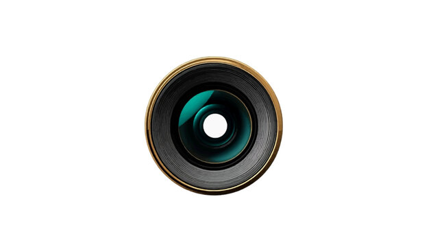 A camera lens icon on transparent background for graphic design