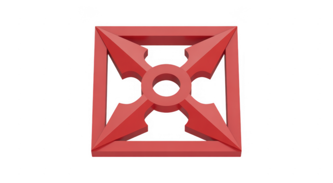 Red metallic with geometric red geometric metallic isolated on a transparent background - Powered by Adobe