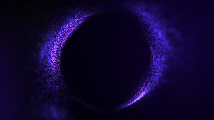 Particles energy tunnel plasma fractals dark violet blue technology background deep purple flowing vortex rotating space glowing bokeh wave smooth stardust dots particles galaxy blur futuristic sci fi ©  Seamless Loop