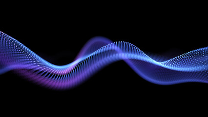 Abstract particle flow background elegant waves bright blue pink purple glow effect digital waveform screensaver futuristic neon lines soft shine cyber aesthetic luminous motion tech design ©  Seamless Loop