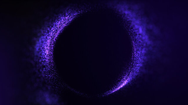 Particles energy tunnel plasma fractals dark violet blue technology background deep purple flowing vortex rotating space glowing bokeh wave smooth stardust dots particles galaxy blur futuristic sci fi