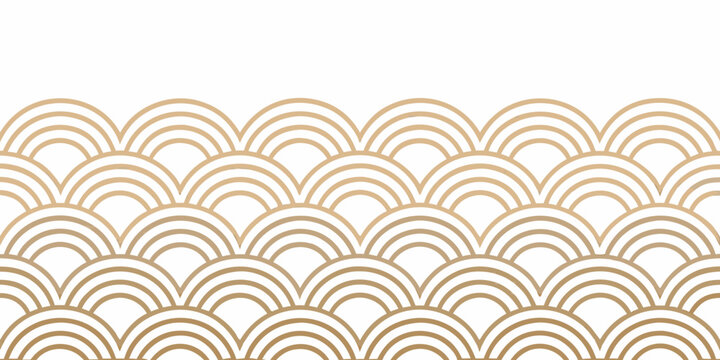 Elegant repeating pattern of golden waves creating a seamless decorative background