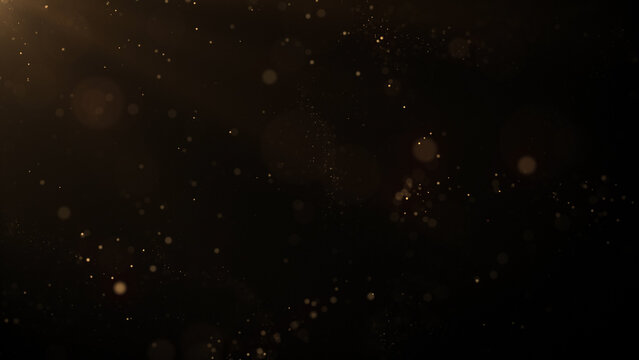 Luxury golden particle rain falling, elegant shimmering particles, glowing light effects, perfect for evening parties, award ceremonies, celebrations, weddings and stage events, 3D premium