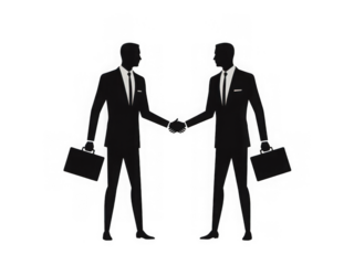 Business handshake isolated on transparent background