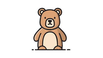 Obraz premium Cute cartoon teddy bear illustration isolated on white background.