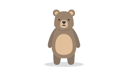 Cute cartoon bear standing on white background. © Sude