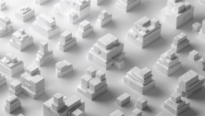 Fototapeta premium Abstract minimalist white geometric shapes arranged in a pattern