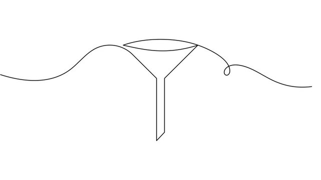 Business sales funnel and customer conversion process continuous one line clean motion graphic suitable for presentations and corporate content 4k resolution animation video