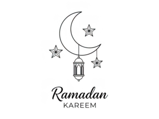 Ramadan kareem greeting card isolated on transparent background