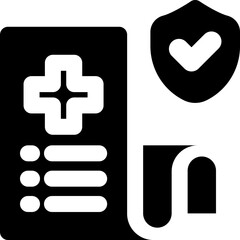 Obraz premium healthy insurance glyph icon. Strong and solid vector icon for websites, mobile interfaces, presentations, and visual branding. High quality and easy to edit.