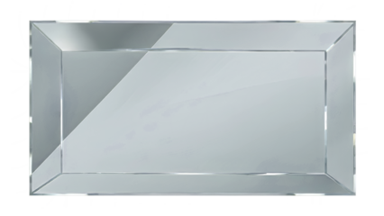 square mirror with beveled edges reflection