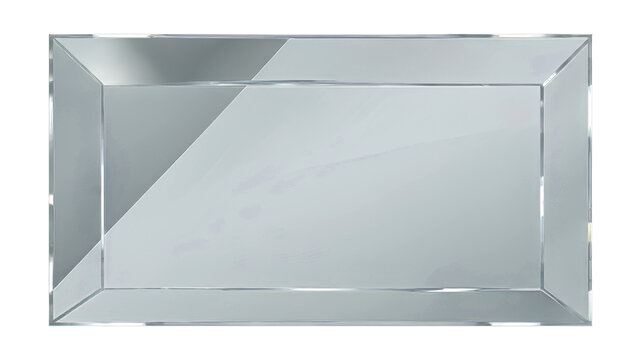 square mirror with beveled edges reflection