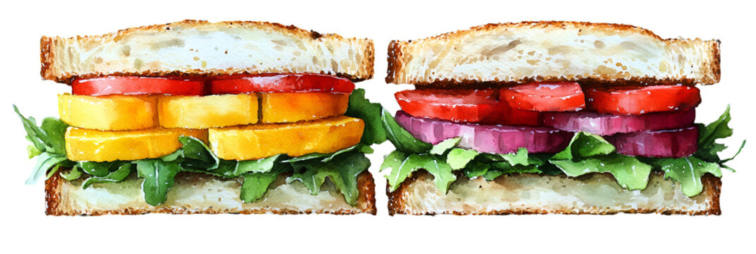Two colorful sandwich variety image