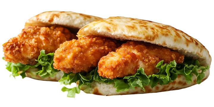 Two crispy fried food sandwiches