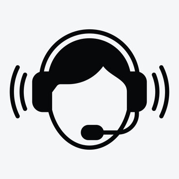 Solid assistant icon for virtual help, AI support, and digital guide.