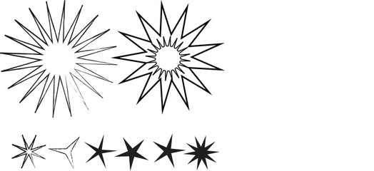 Obraz premium Collection of starburst shapes and star designs