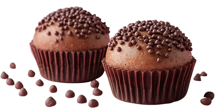 Two delicious cupcakes with sprinkles