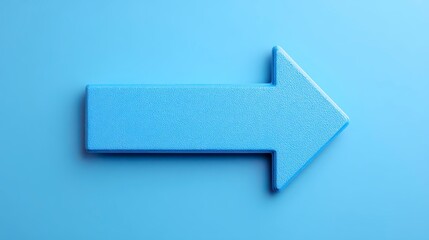 Blue Geometric Arrow Pointing Right Against A Solid Light Blue Background
