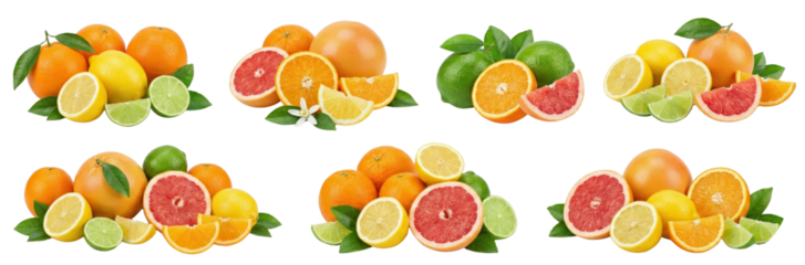Assorted Citrus Fruits Collection: Oranges, Lemons, Limes, Grapefruits
