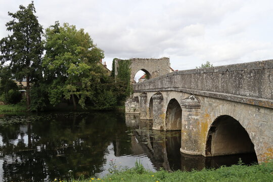 old stone bridge, Bonneval in France 