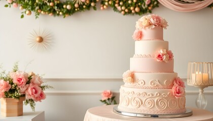 wedding cake with roses