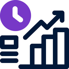 time to market duotone icon. Sleek and modern vector icon for websites, mobile apps, marketing materials, and corporate design. Fully scalable and ready to use.