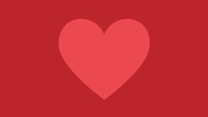 Minimalist Heart Symbol in Soft Pink Against Deep Red Background