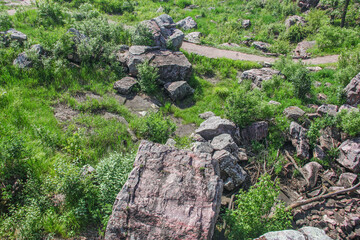 sioux quartzite rock outcrop at Pipestone National Monument