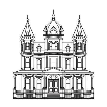Gothic style church building line Gothic architecture line architectural spires arches