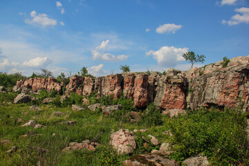 sioux quartzite rock outcrop at Pipestone National Monument