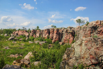 sioux quartzite rock outcrop at Pipestone National Monument