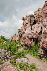sioux quartzite rock outcrop at Pipestone National Monument