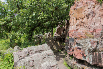 sioux quartzite rock outcrop at Pipestone National Monument