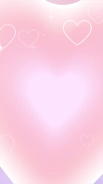Happy valentine's day animated background for social media and web, cute vertical video in y2k style with gradients and hearts in pastel colors