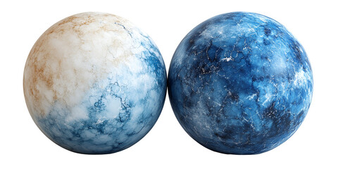 Two planets against transparent background