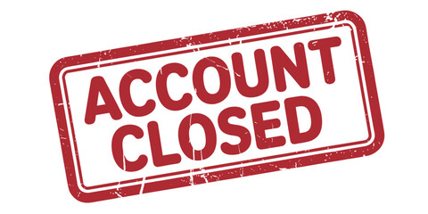 Account Closed Stamp Red Seal Notification Graphic