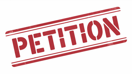 Bold Red Petition Stamp Design for Campaigns and Causes