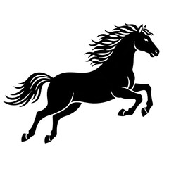 horse silhouette isolated on transparent background, concept for lunar new year and spring festival 