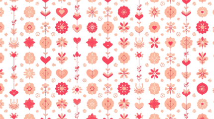 Vector template featuring a beautiful love pattern with a modern flat design style, incorporating simple shapes and bold lines