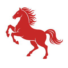 Red horse symbol for chinese new year 2026 isolated on transparent background 