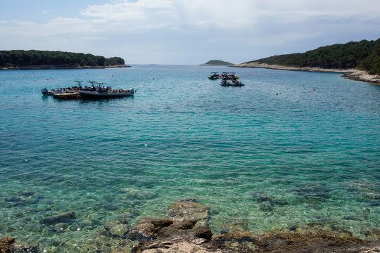 amazing Palmizana Beach in Hvar archipelago, Split Dalmatia County, Croatia