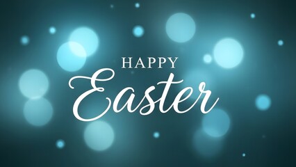 Easter greeting card with bokeh lights