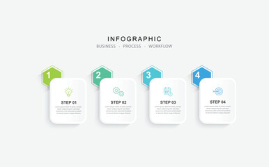 4 step business infographic template for presentation and marketing. Vector Illustration