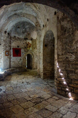 inside view of castle of Porto Palermo, near Himara city, Albanian riviera